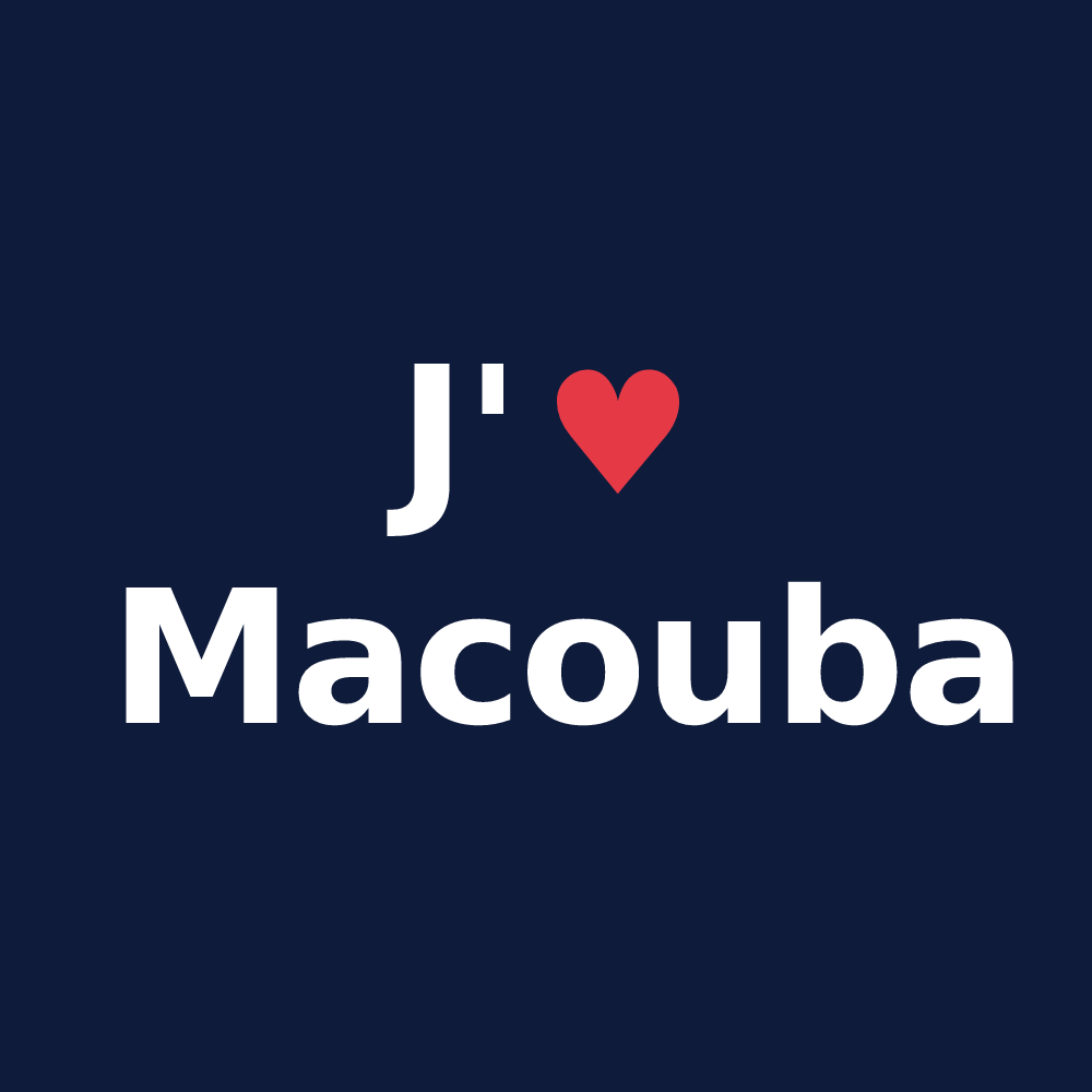 T-shirt personnalisé Macouba — design « J'aime Macouba » imprimé sur le t-shirt