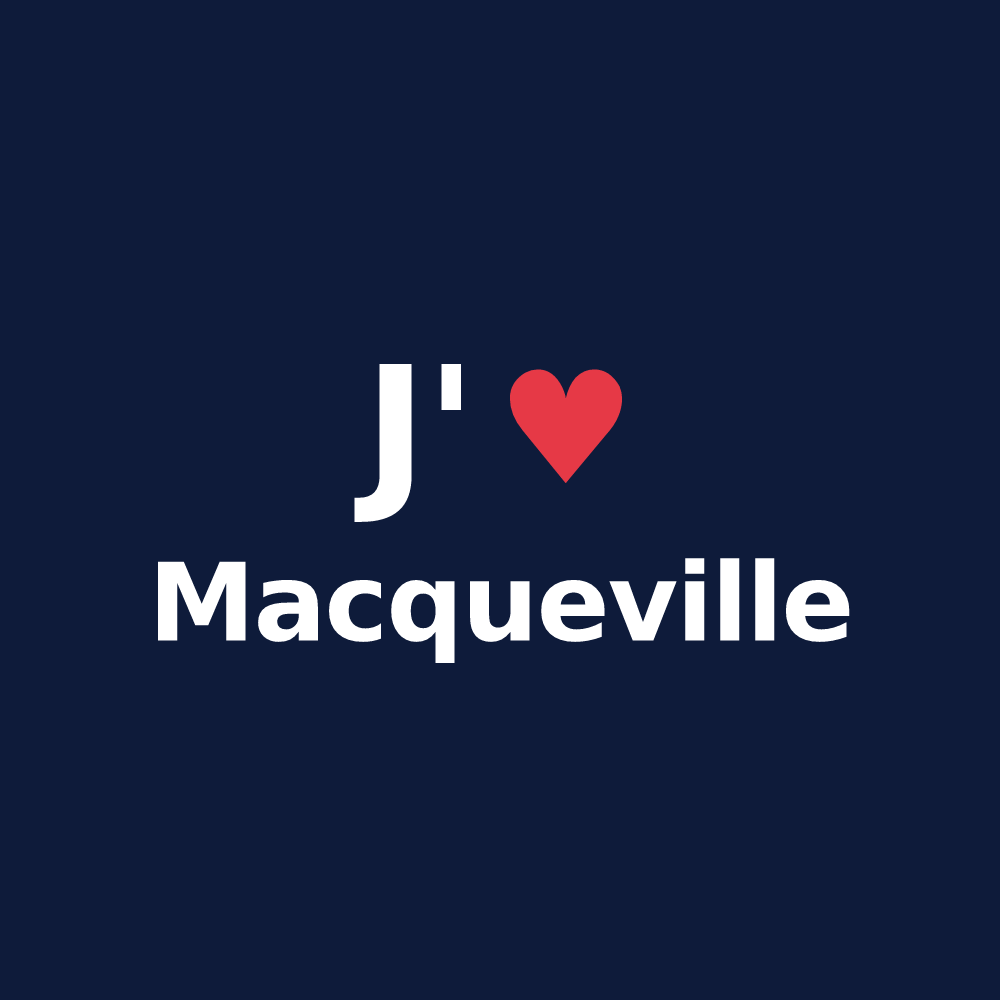 T-shirt personnalisé Macqueville — design J'aime Macqueville