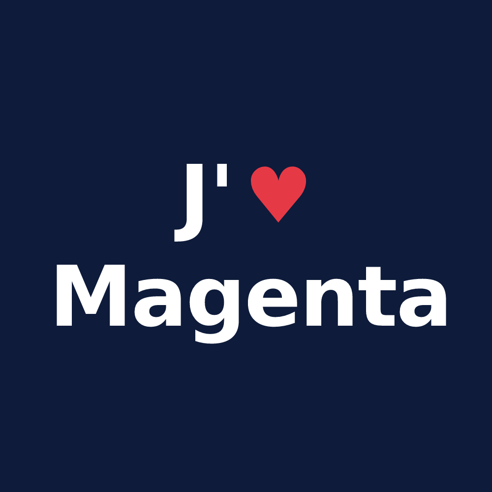T-shirt personnalisé Magenta — design J'aime Magenta
