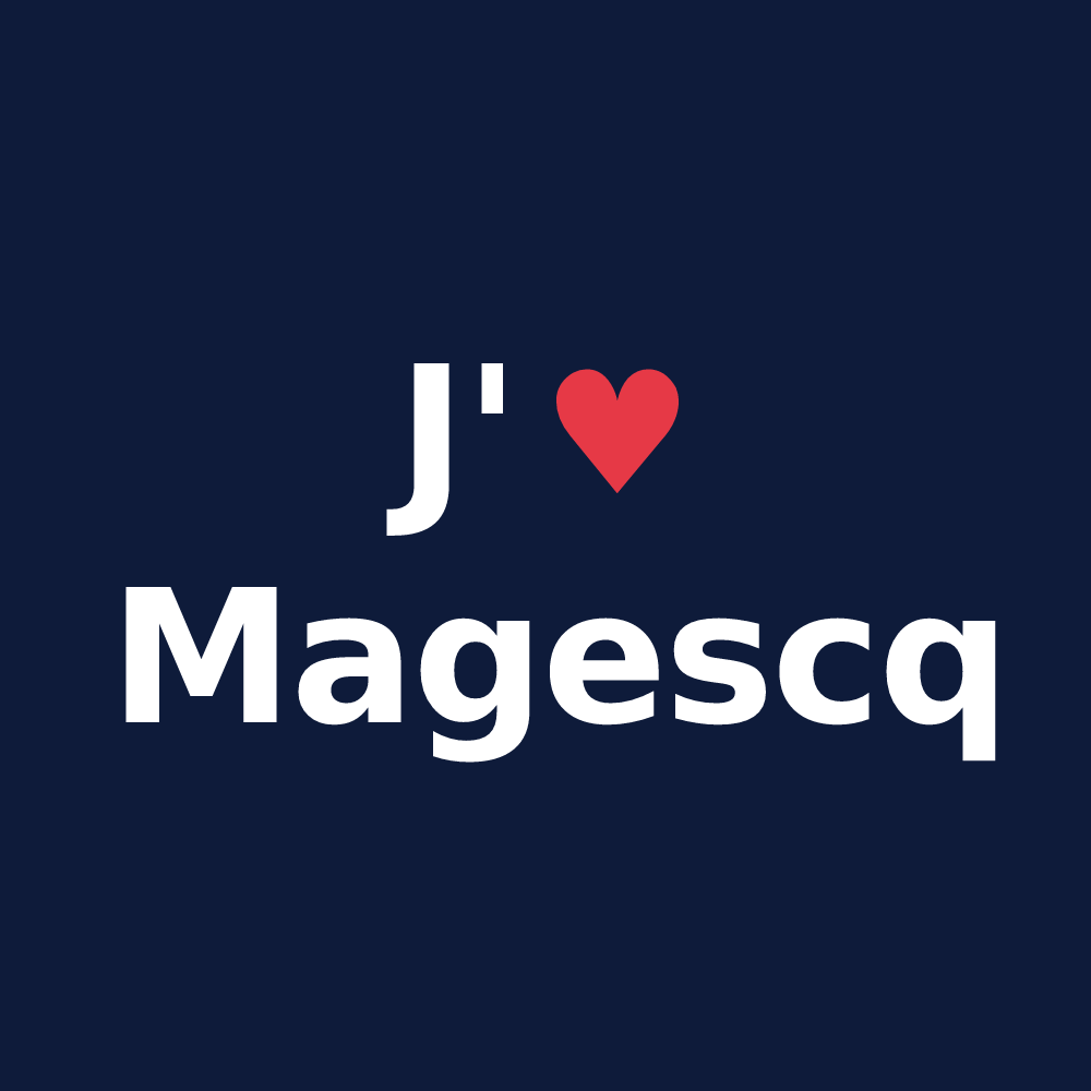 T-shirt personnalisé Magescq — design « J'aime Magescq » imprimé sur le t-shirt