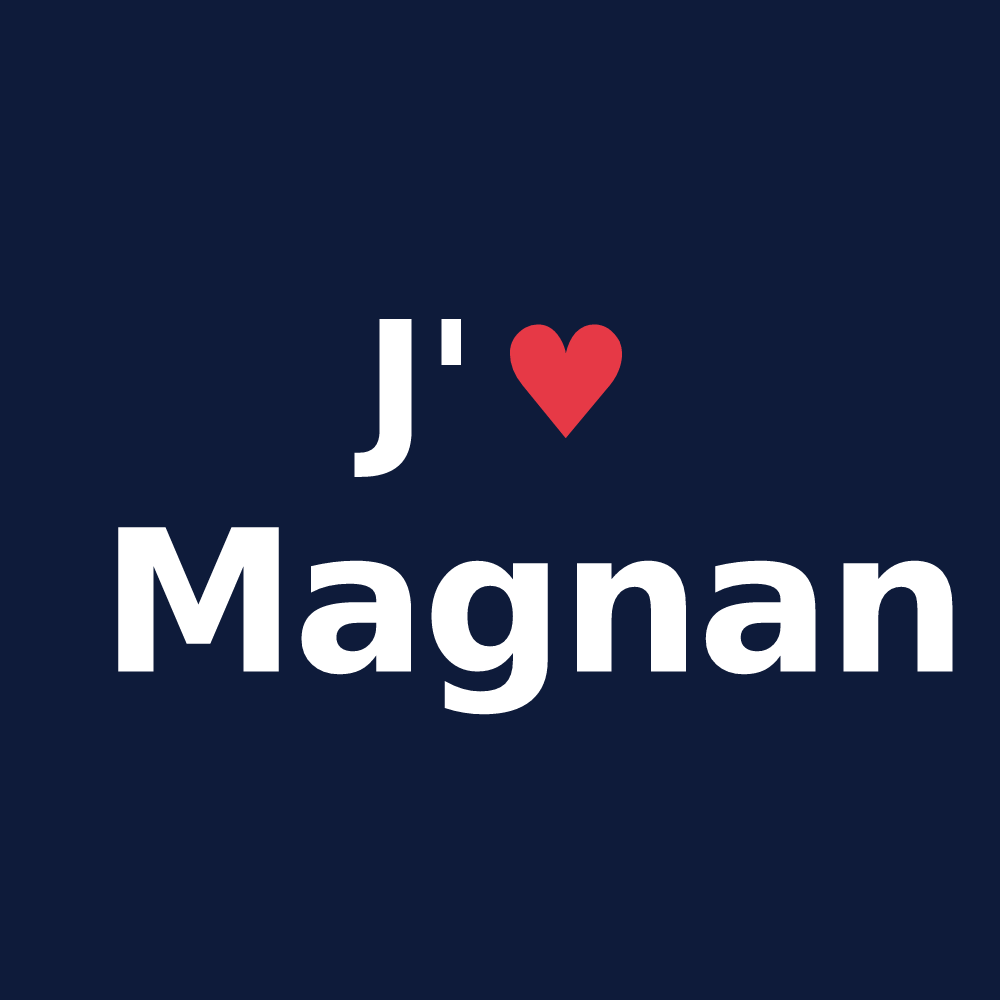T-shirt personnalisé Magnan — design J'aime Magnan