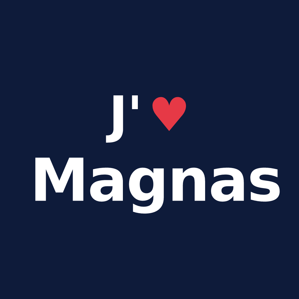 T-shirt personnalisé Magnas — design J'aime Magnas