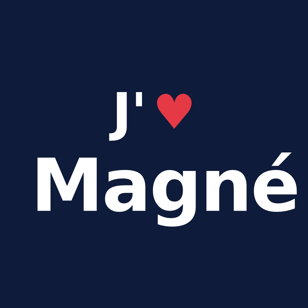 T-shirt personnalisé Magné — design J'aime Magné