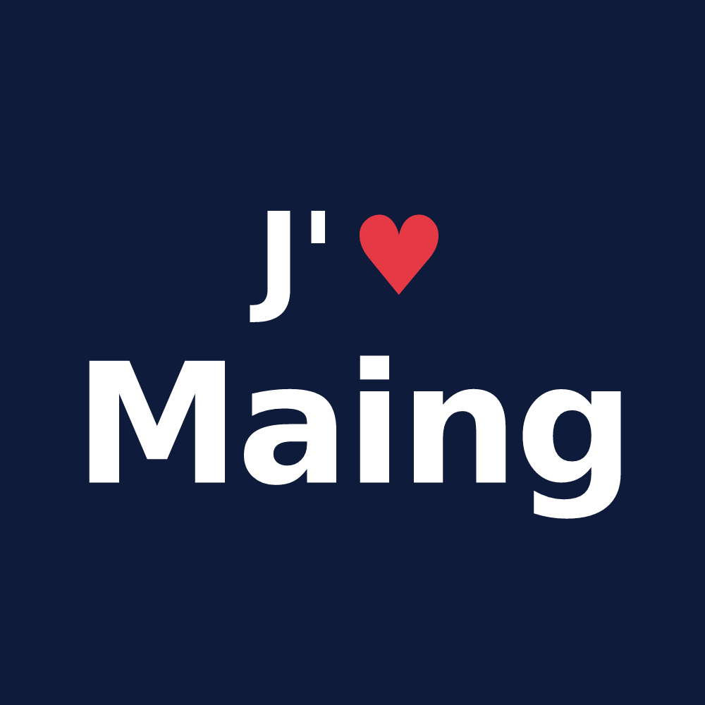 T-shirt personnalisé Maing — design « J'aime Maing » imprimé sur le t-shirt
