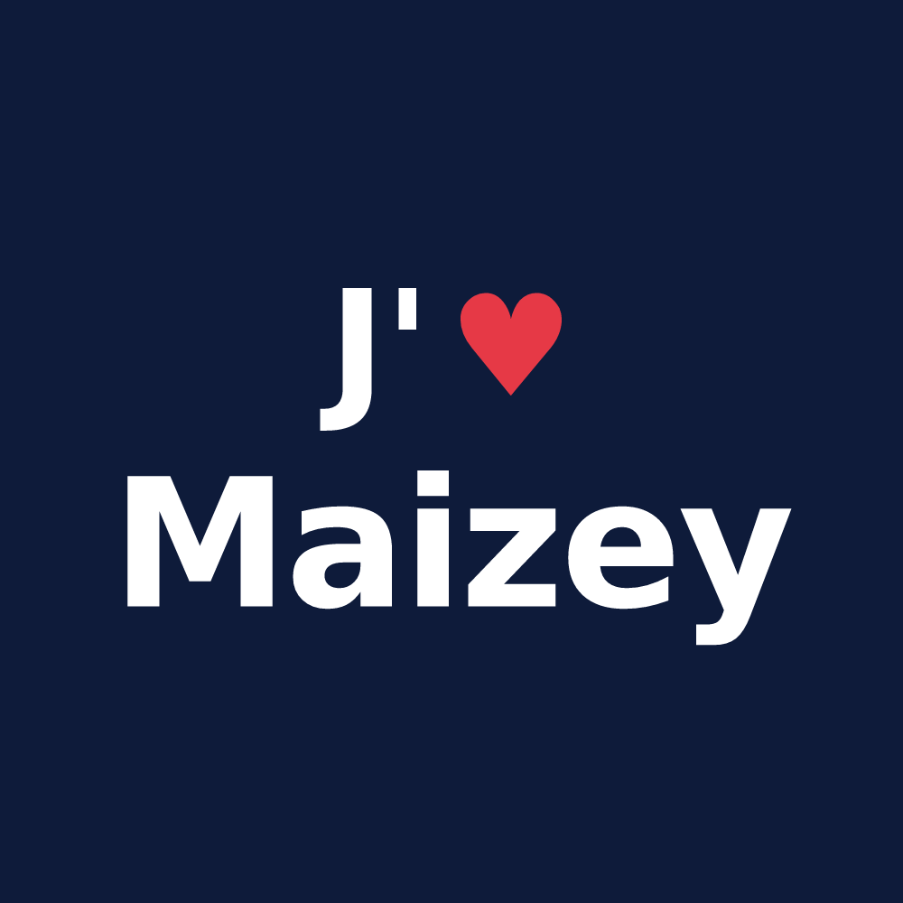 T-shirt personnalisé Maizey — design J'aime Maizey
