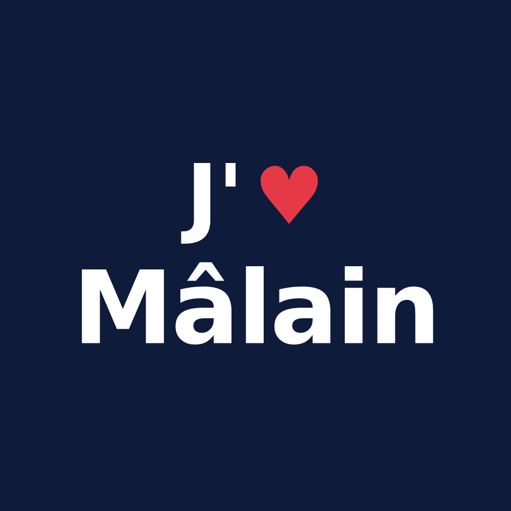 T-shirt personnalisé Mâlain — design J'aime Mâlain