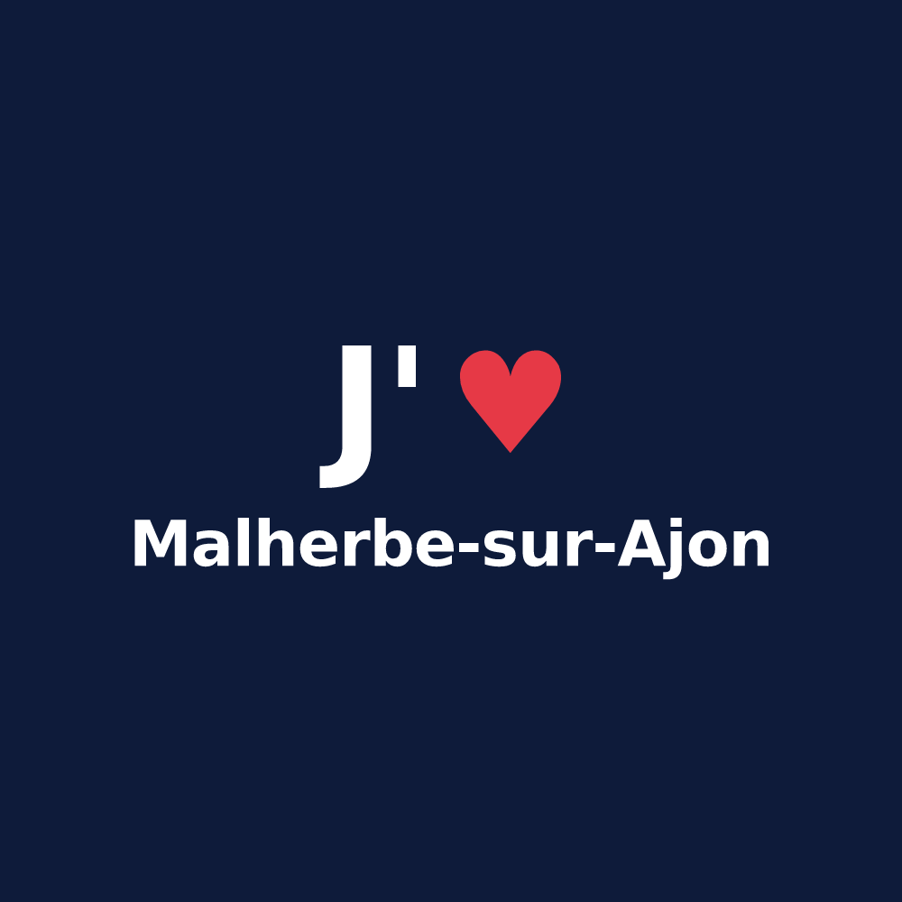 T-shirt personnalisé Malherbe-sur-Ajon — design J'aime Malherbe-sur-Ajon