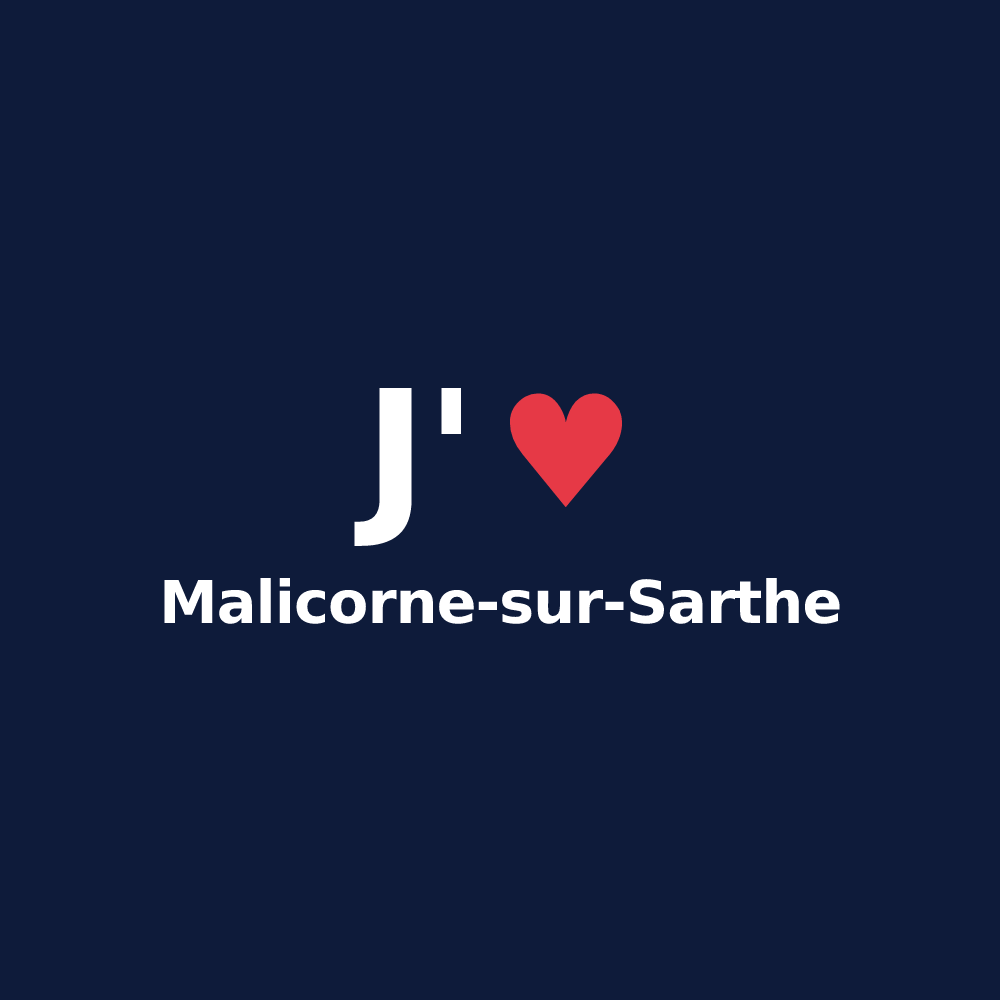 T-shirt personnalisé Malicorne-sur-Sarthe — design J'aime Malicorne-sur-Sarthe