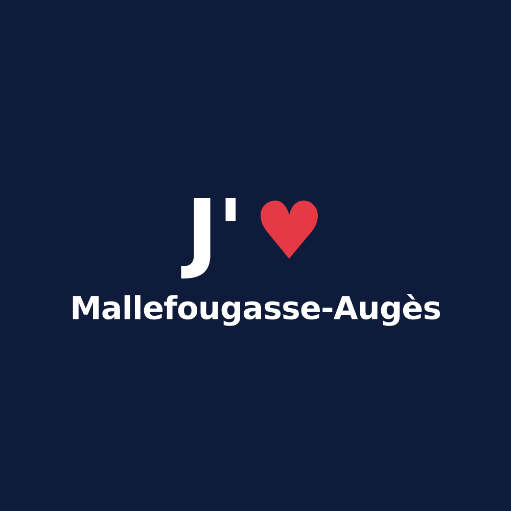 T-shirt personnalisé Mallefougasse-Augès — design « J'aime Mallefougasse-Augès » imprimé sur le t-shirt