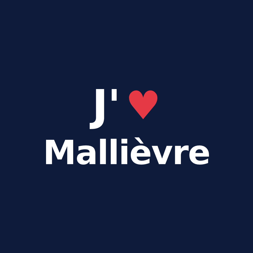 T-shirt personnalisé Mallièvre — design J'aime Mallièvre