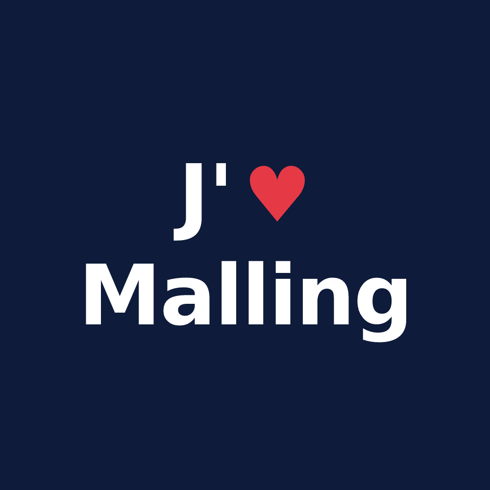 T-shirt personnalisé Malling — design J'aime Malling