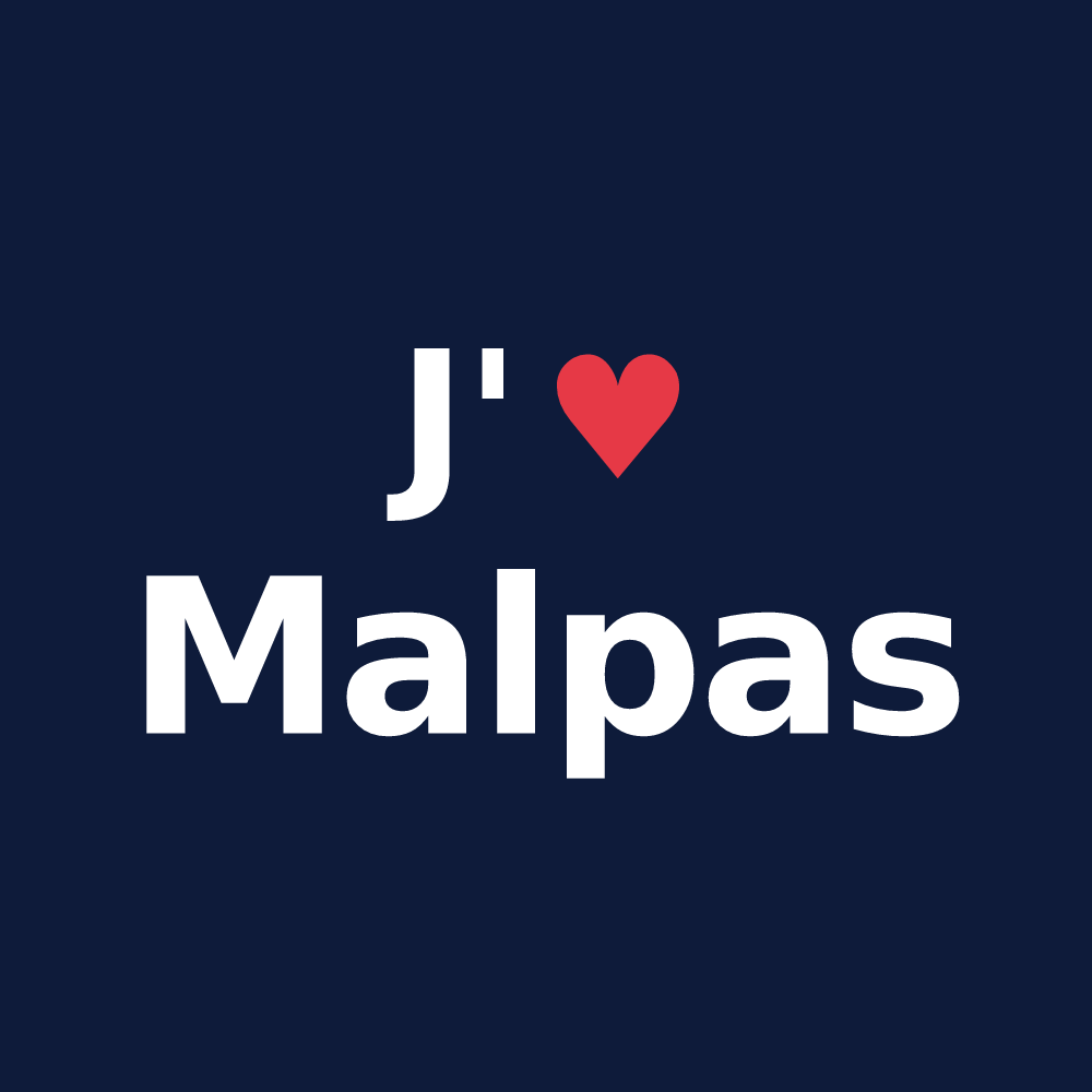T-shirt personnalisé Malpas — design J'aime Malpas