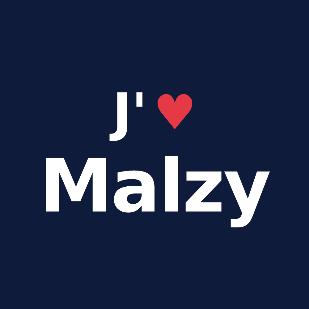 T-shirt personnalisé Malzy — design J'aime Malzy