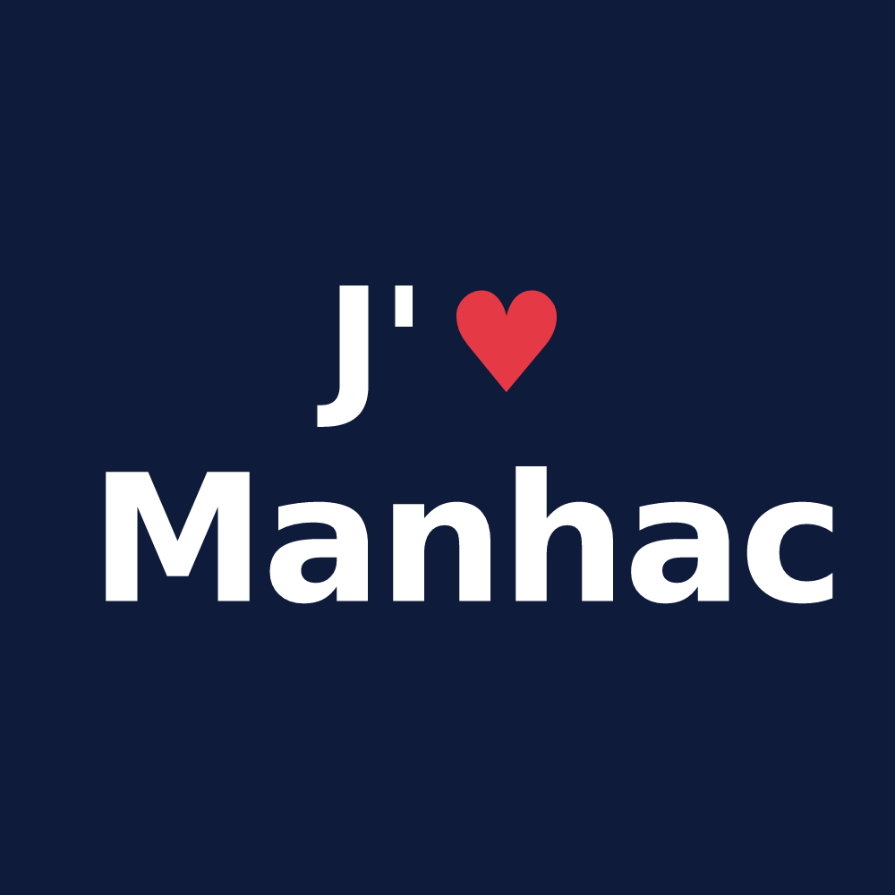 T-shirt personnalisé Manhac — design J'aime Manhac