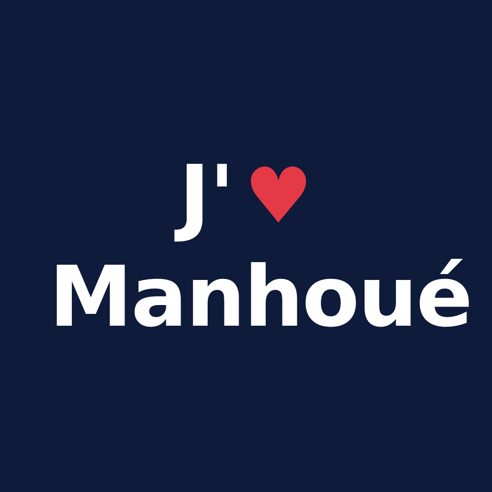 T-shirt personnalisé Manhoué — design J'aime Manhoué