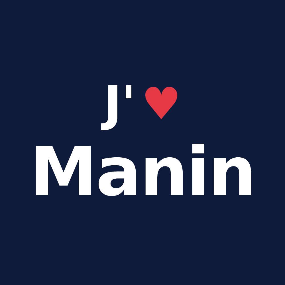 T-shirt personnalisé Manin — design J'aime Manin
