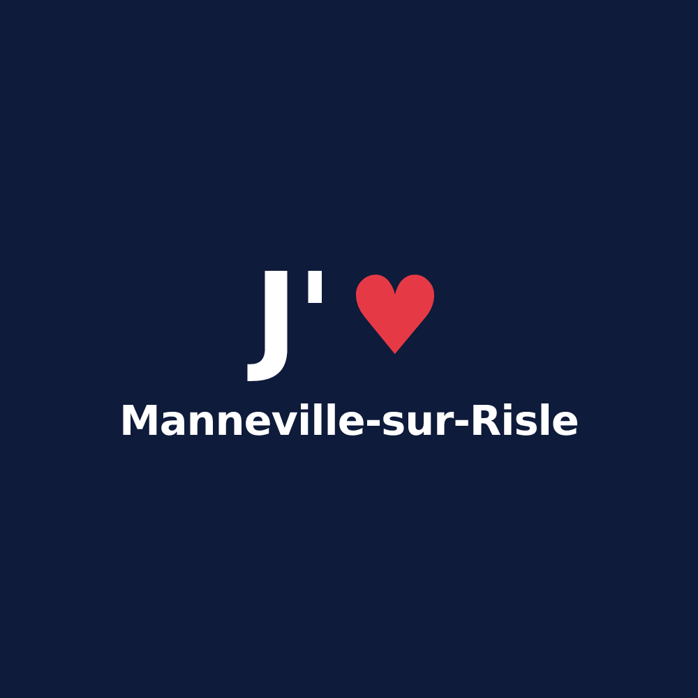 T-shirt personnalisé Manneville-sur-Risle — design J'aime Manneville-sur-Risle
