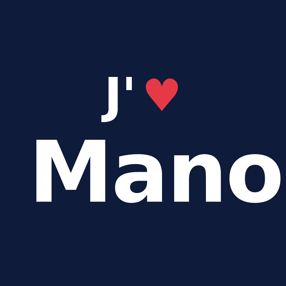 T-shirt personnalisé Mano — design J'aime Mano