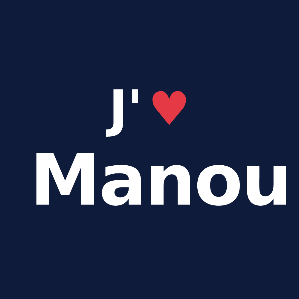 T-shirt personnalisé Manou — design J'aime Manou
