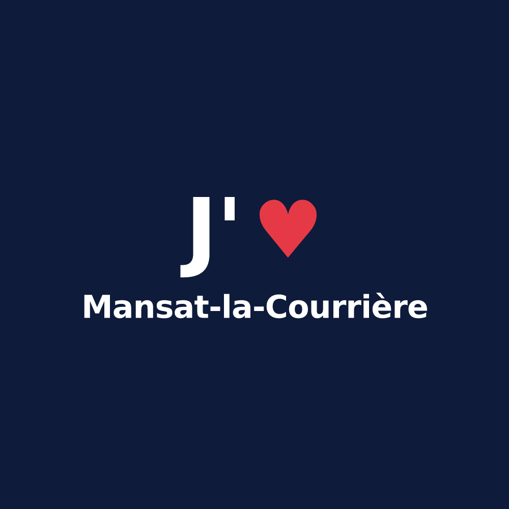T-shirt personnalisé Mansat-la-Courrière — design J'aime Mansat-la-Courrière