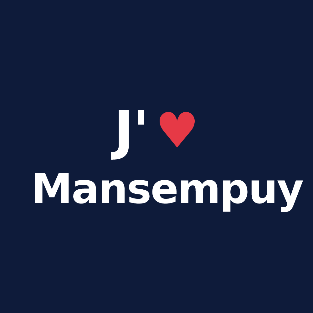 T-shirt personnalisé Mansempuy — design J'aime Mansempuy