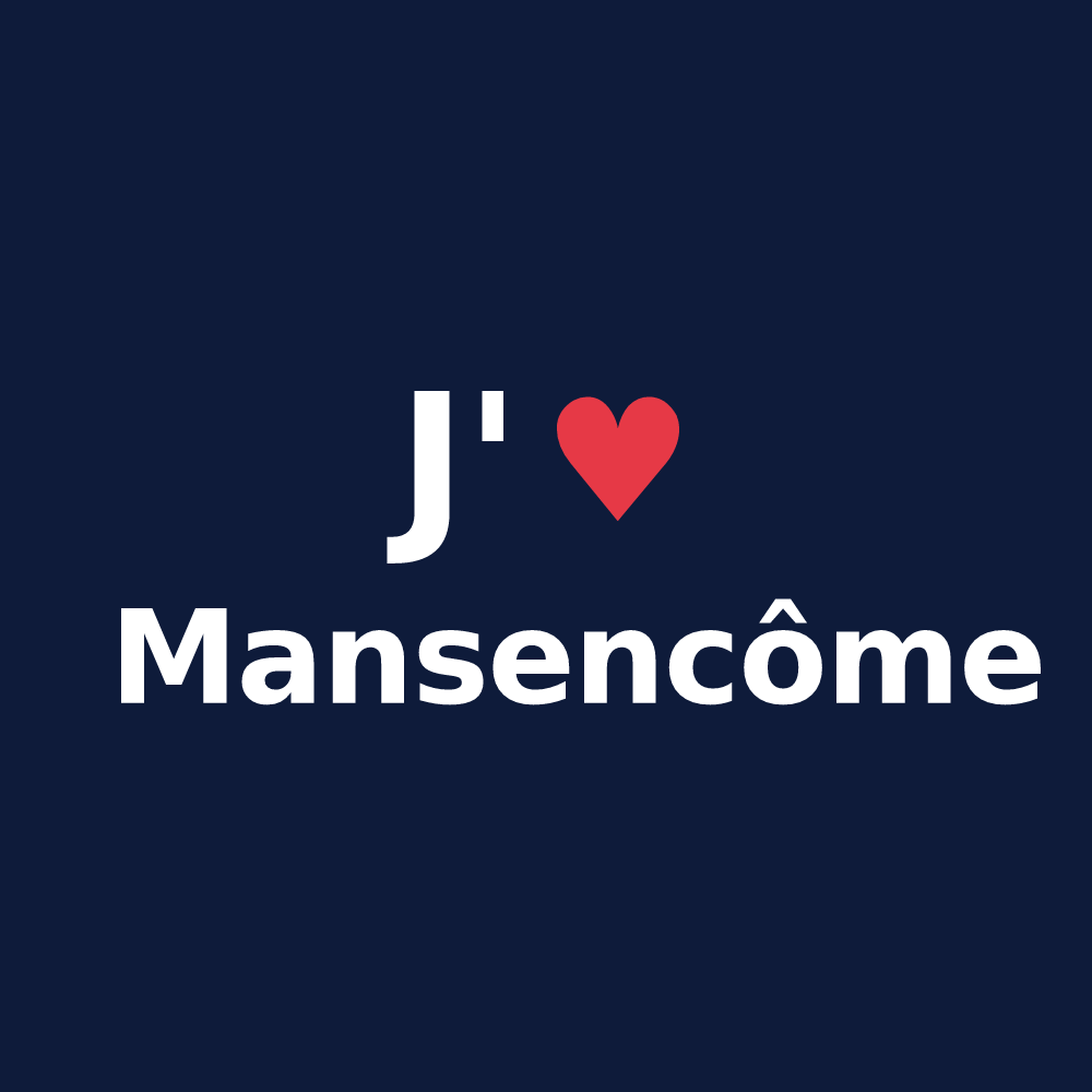 T-shirt personnalisé Mansencôme — design « J'aime Mansencôme » imprimé sur le t-shirt