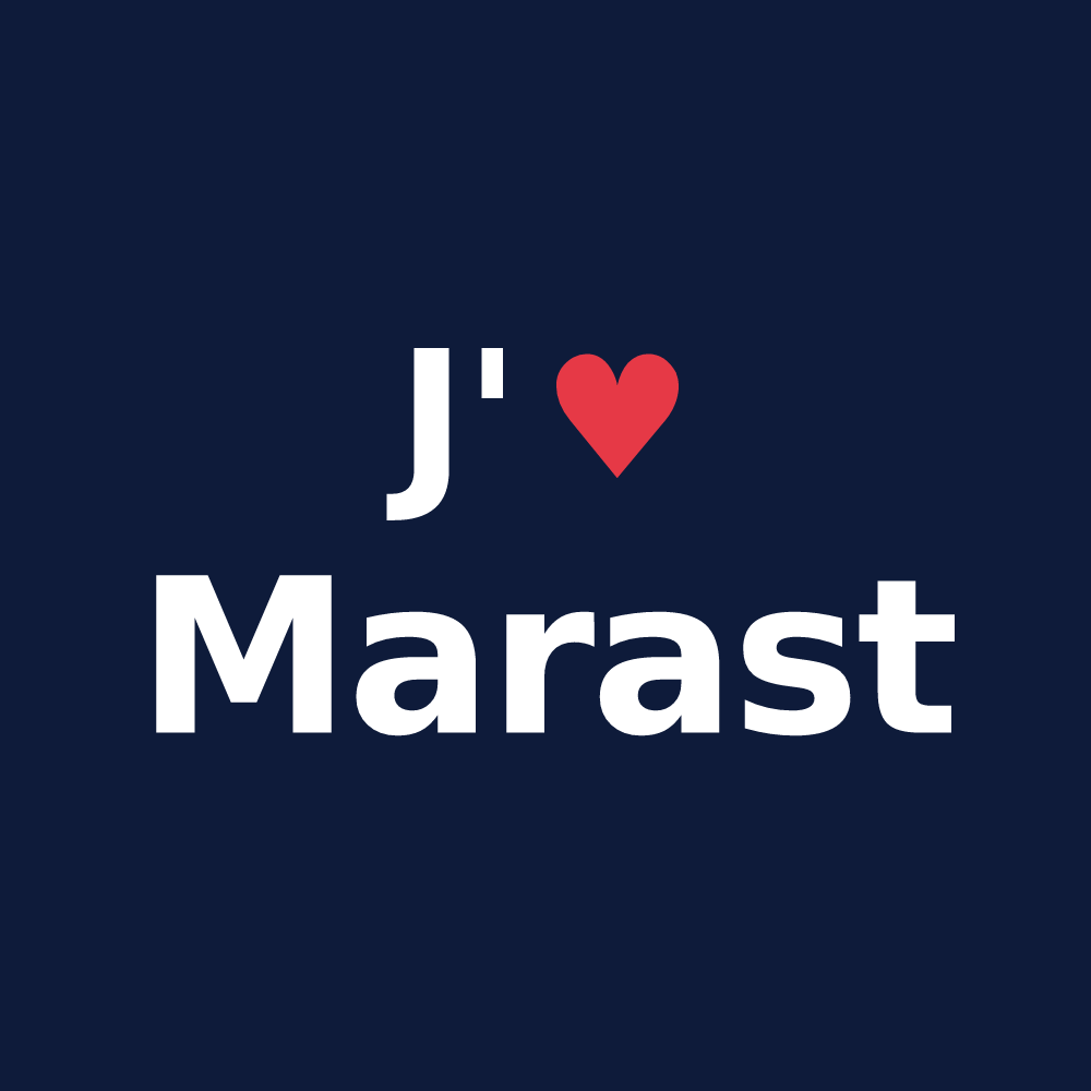 T-shirt personnalisé Marast — design J'aime Marast