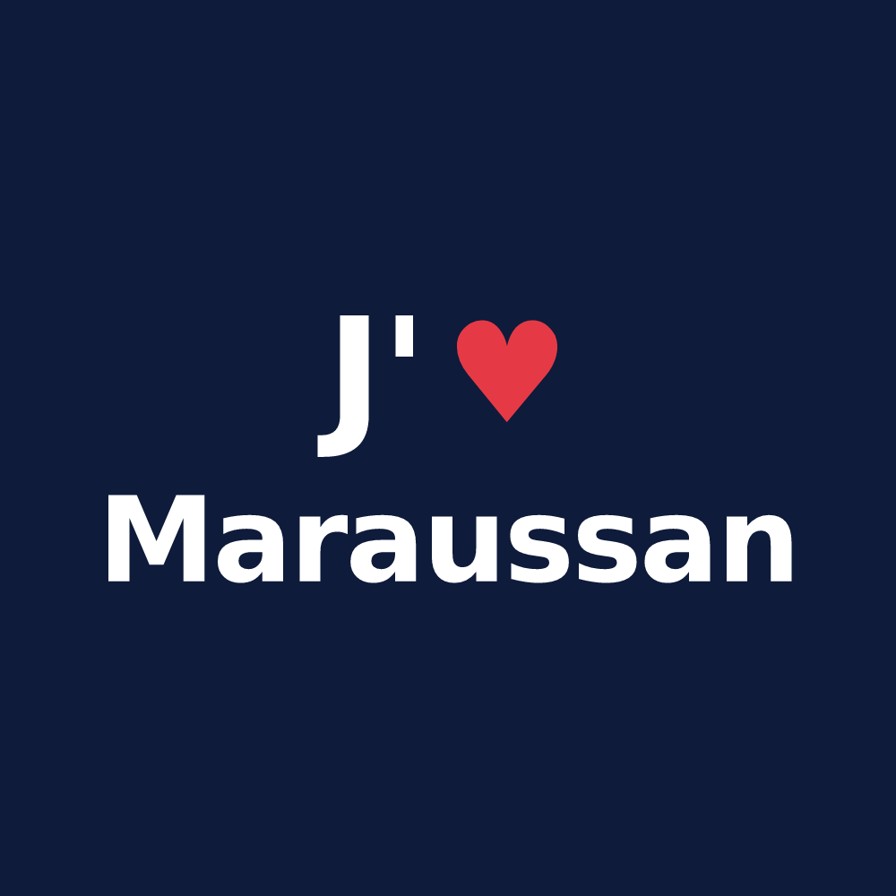 T-shirt personnalisé Maraussan — design J'aime Maraussan