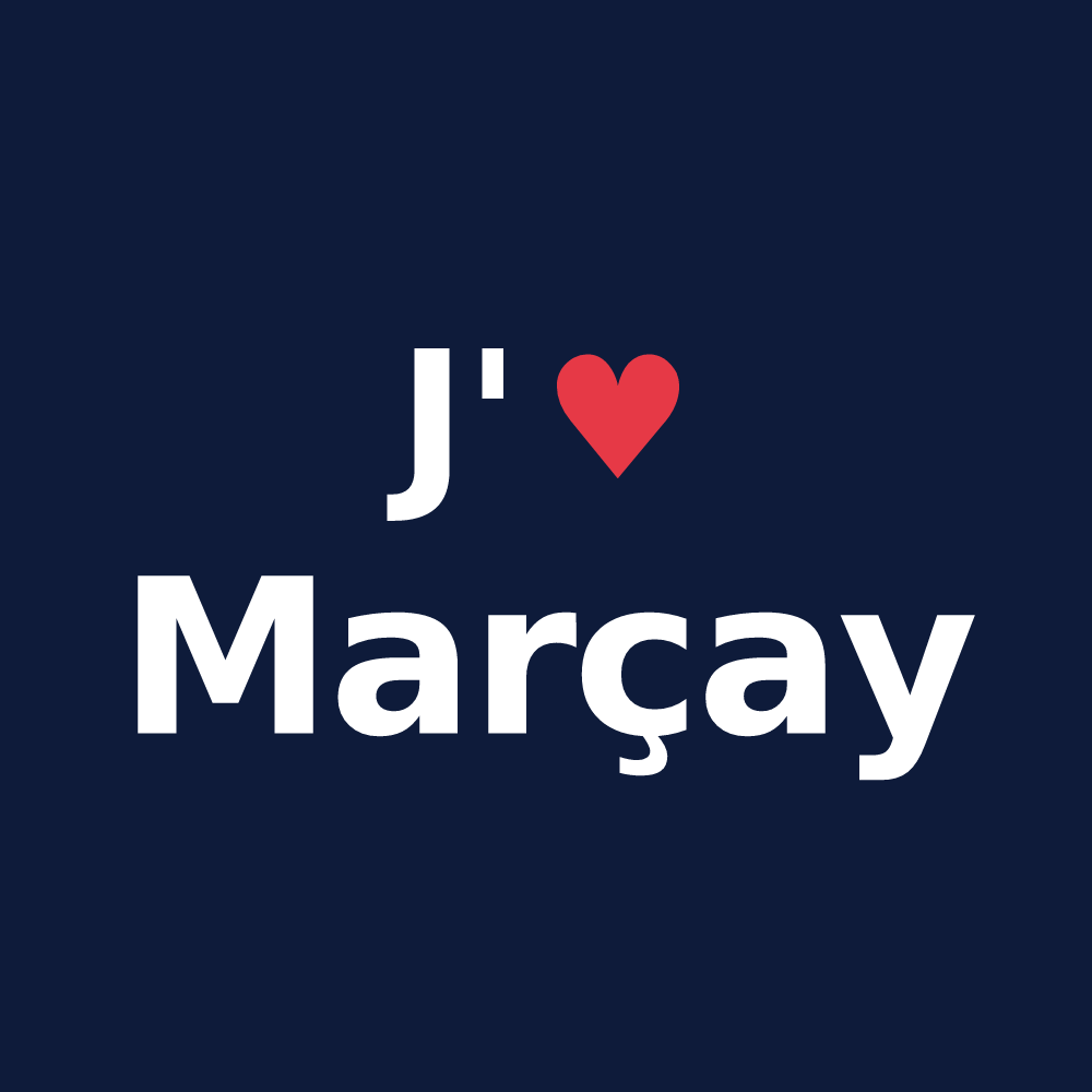 T-shirt personnalisé Marçay — design J'aime Marçay