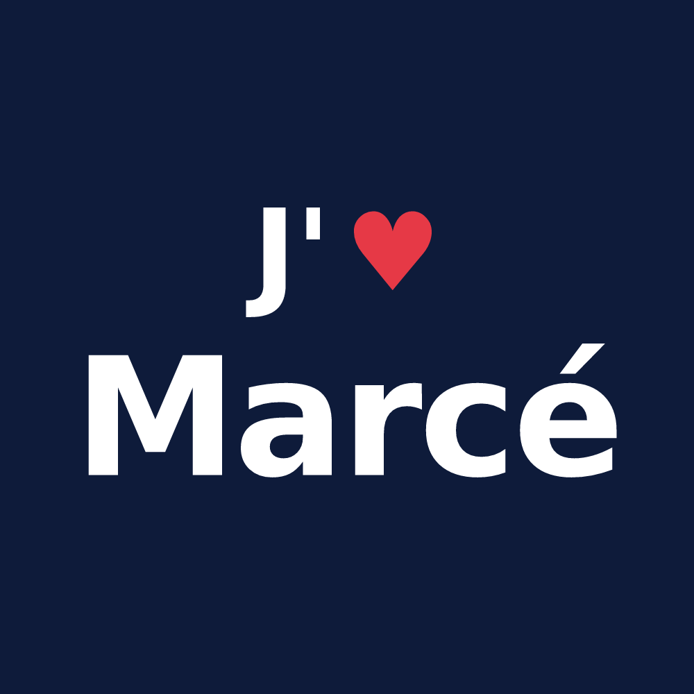T-shirt personnalisé Marcé — design J'aime Marcé