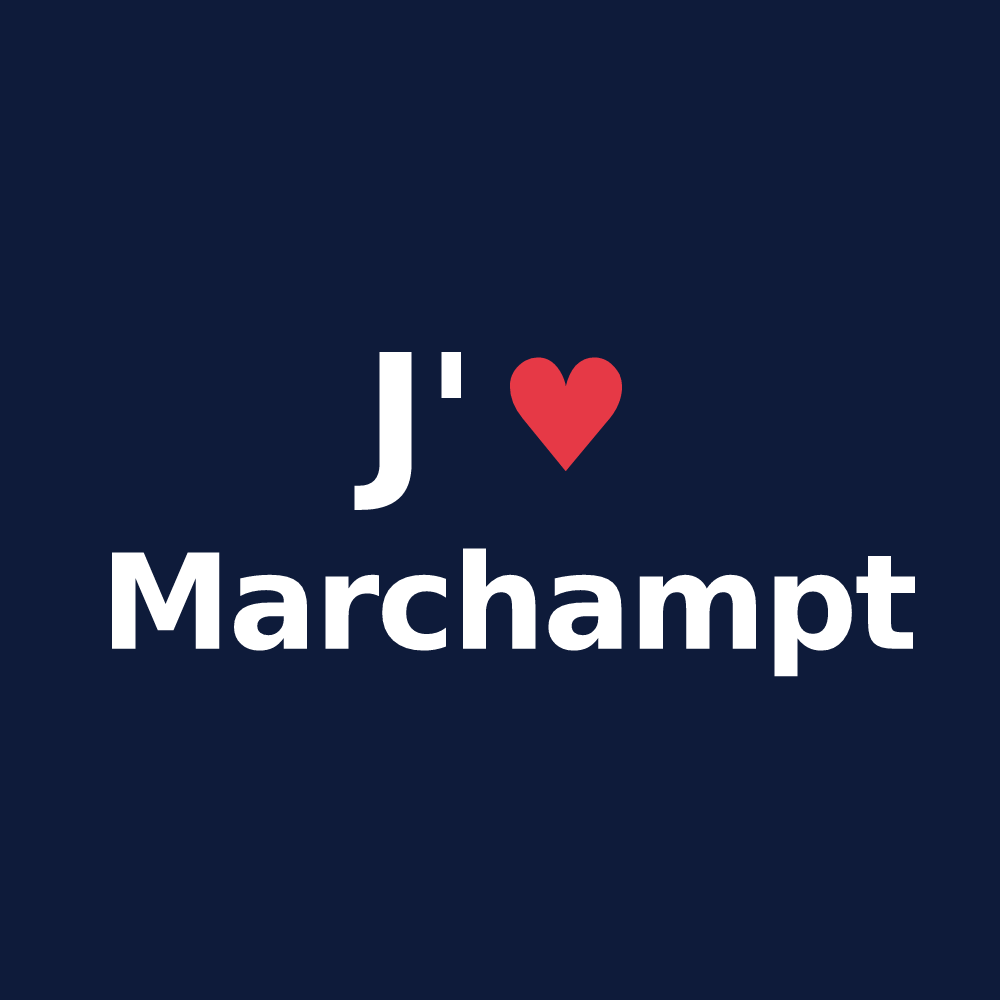 T-shirt personnalisé Marchampt — design J'aime Marchampt