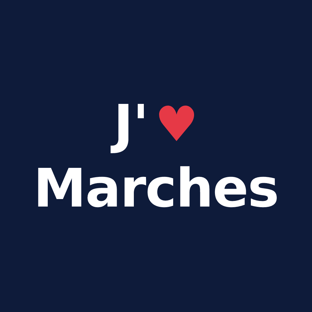 T-shirt personnalisé Marches — design « J'aime Marches » imprimé sur le t-shirt
