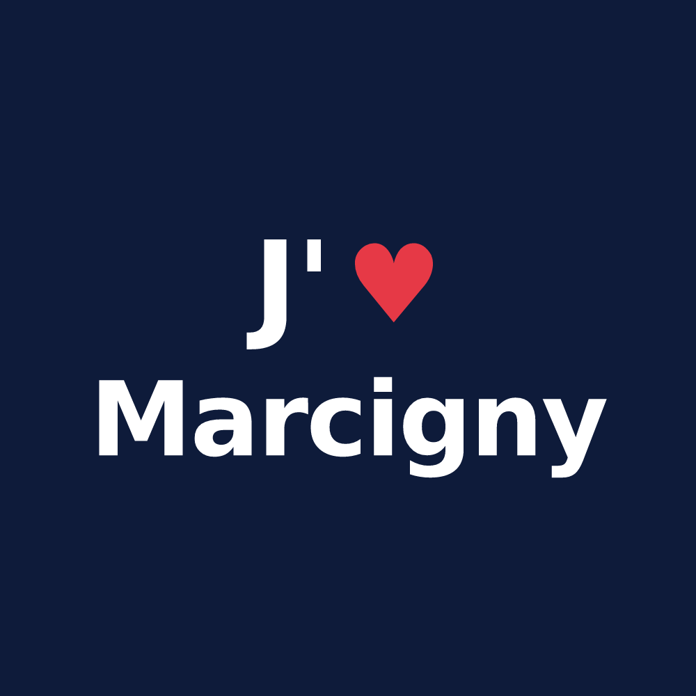 T-shirt personnalisé Marcigny — design J'aime Marcigny