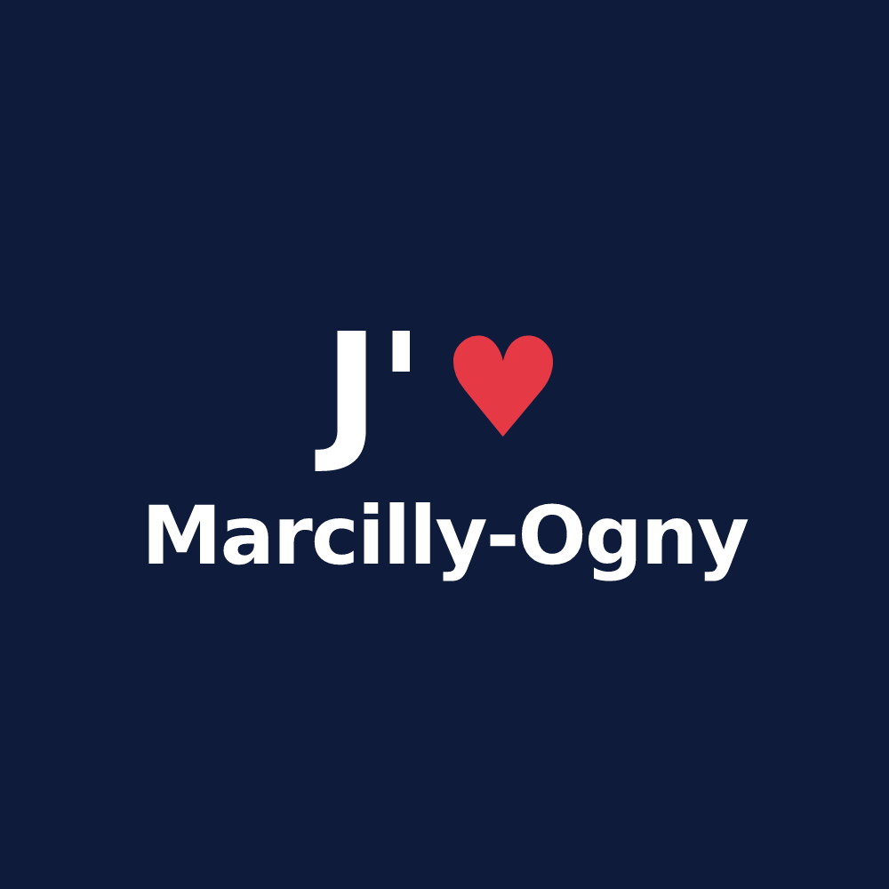 T-shirt personnalisé Marcilly-Ogny — design J'aime Marcilly-Ogny