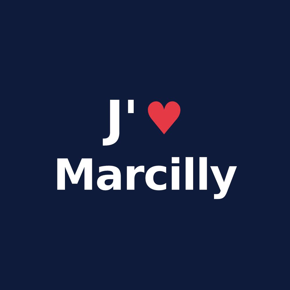 T-shirt personnalisé Marcilly — design J'aime Marcilly