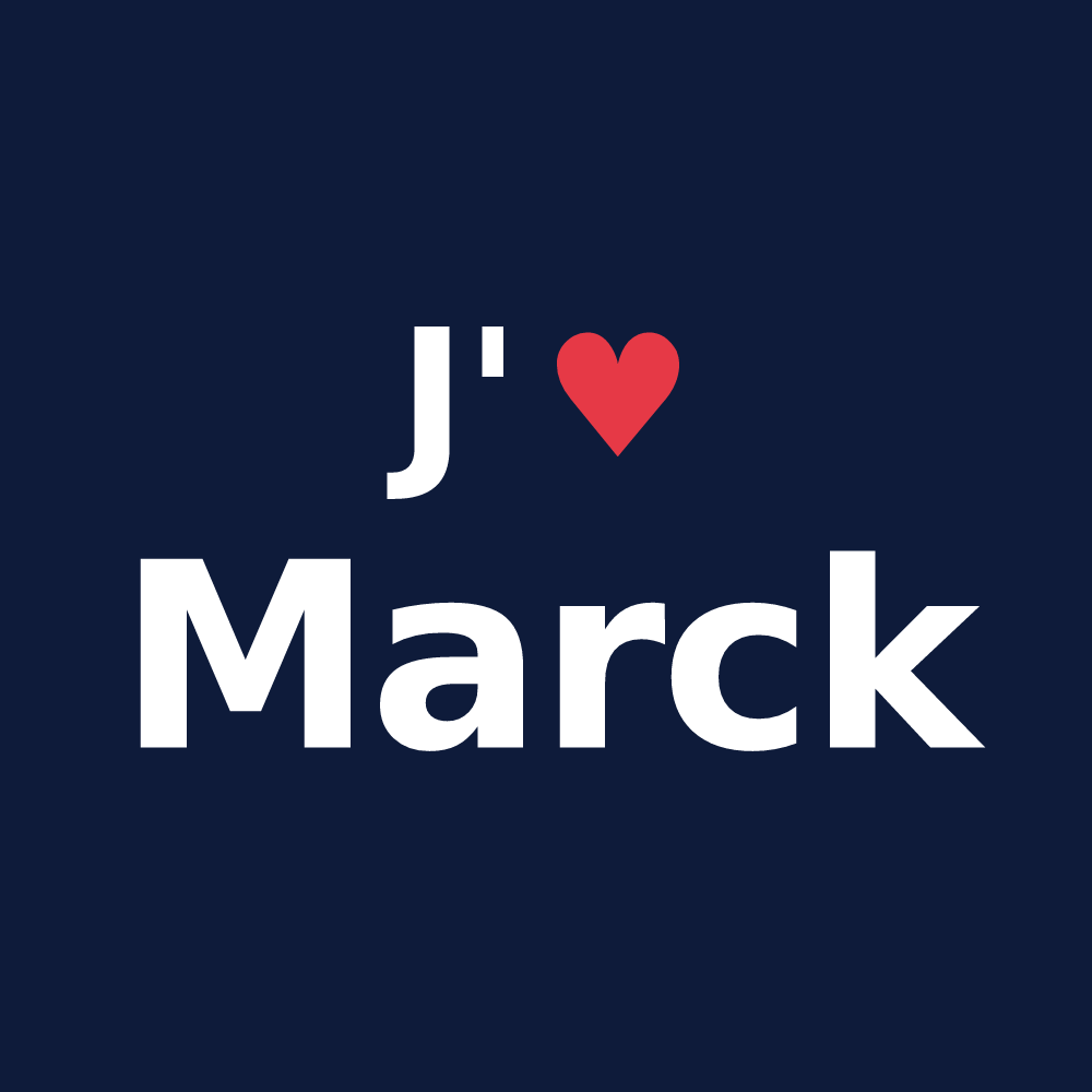 T-shirt personnalisé Marck — design J'aime Marck