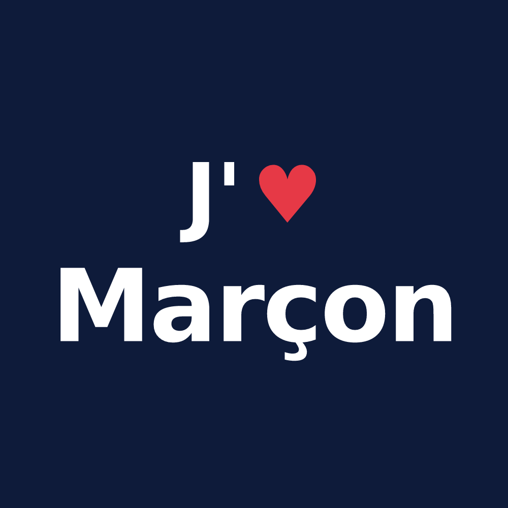 T-shirt personnalisé Marçon — design J'aime Marçon