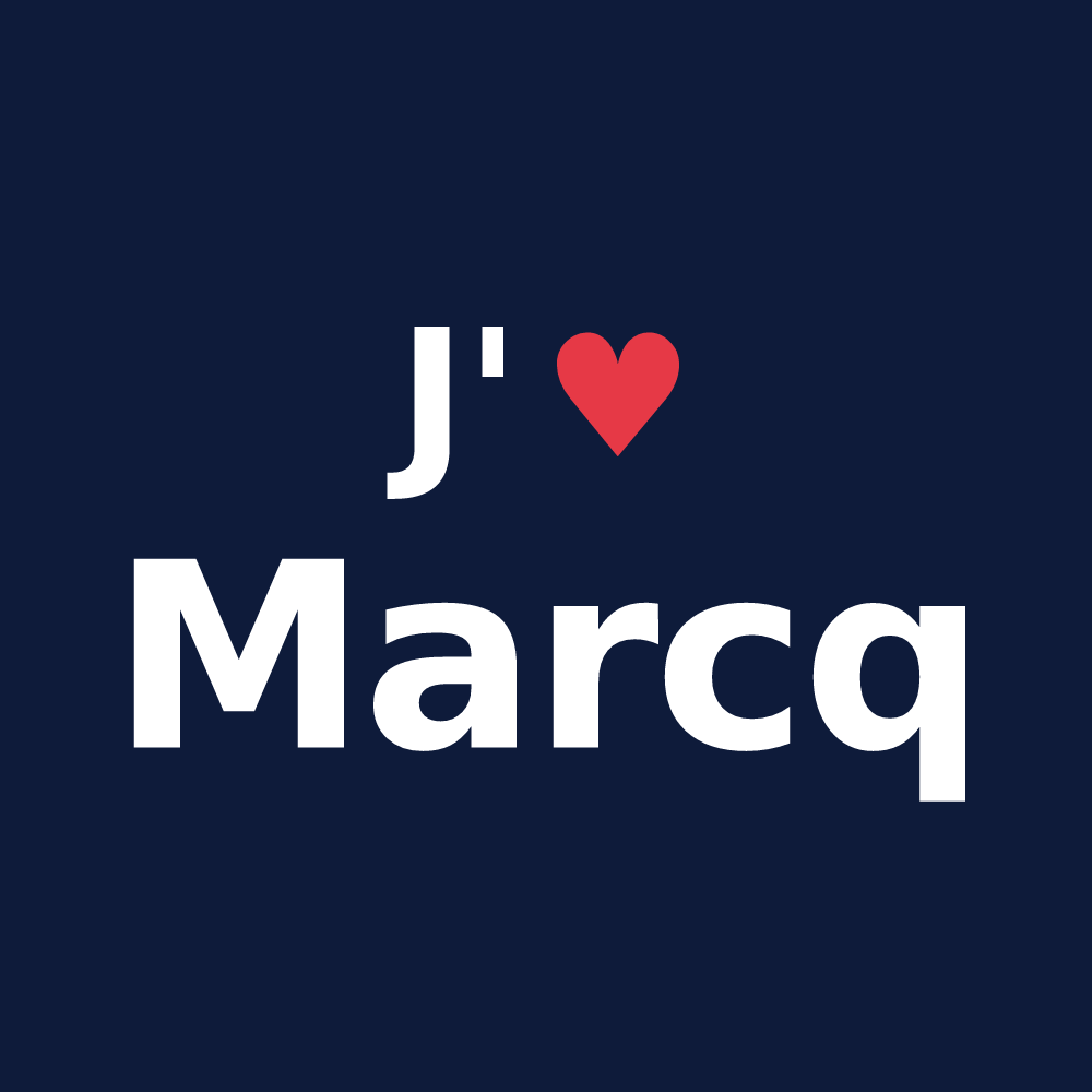 T-shirt personnalisé Marcq — design J'aime Marcq
