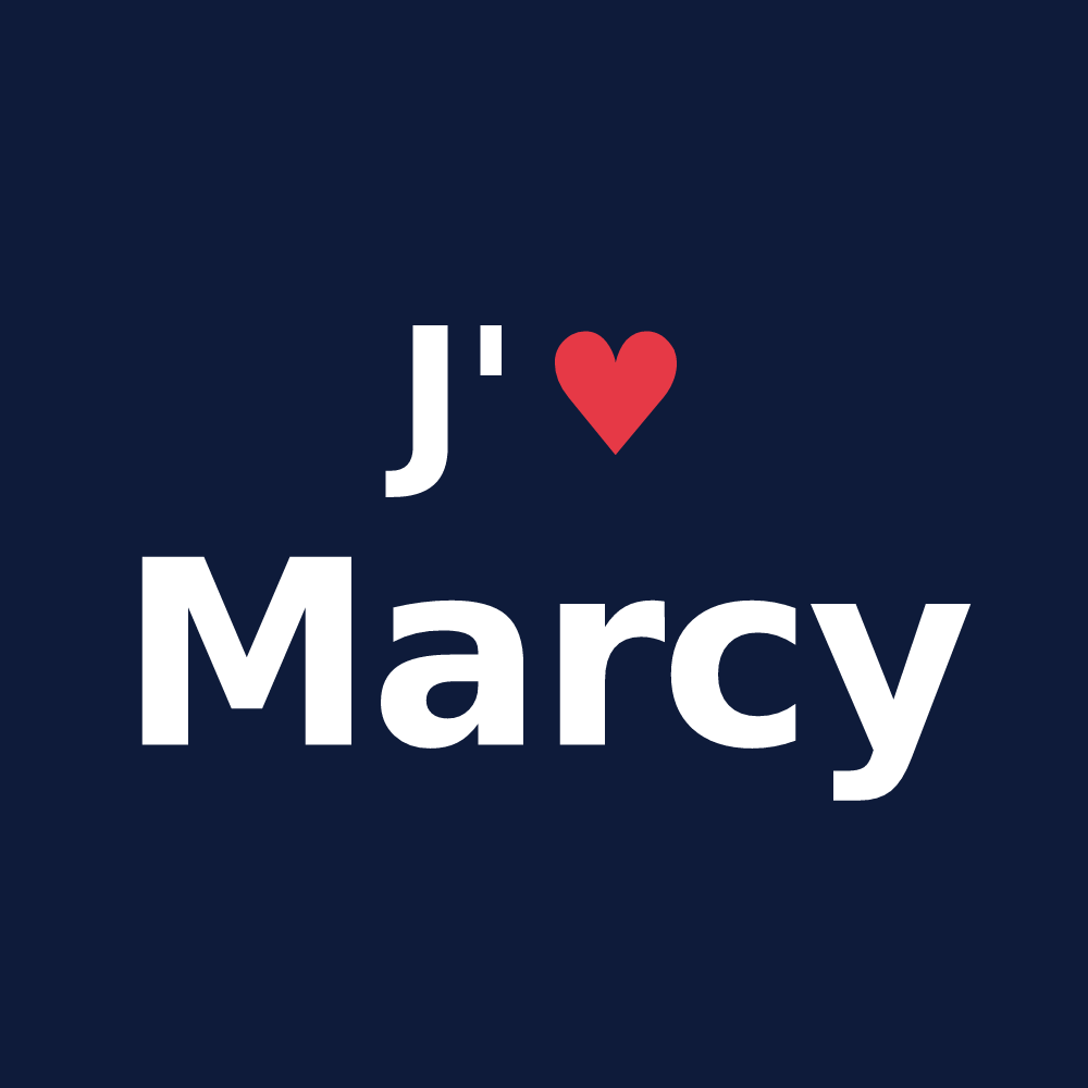 T-shirt personnalisé Marcy — design J'aime Marcy