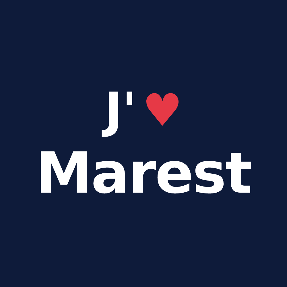 T-shirt personnalisé Marest — design J'aime Marest