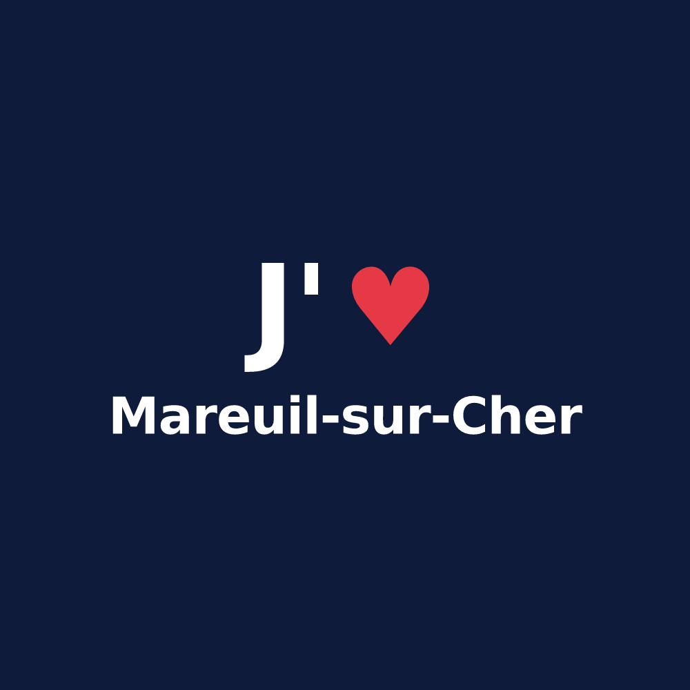 T-shirt personnalisé Mareuil-sur-Cher — design J'aime Mareuil-sur-Cher