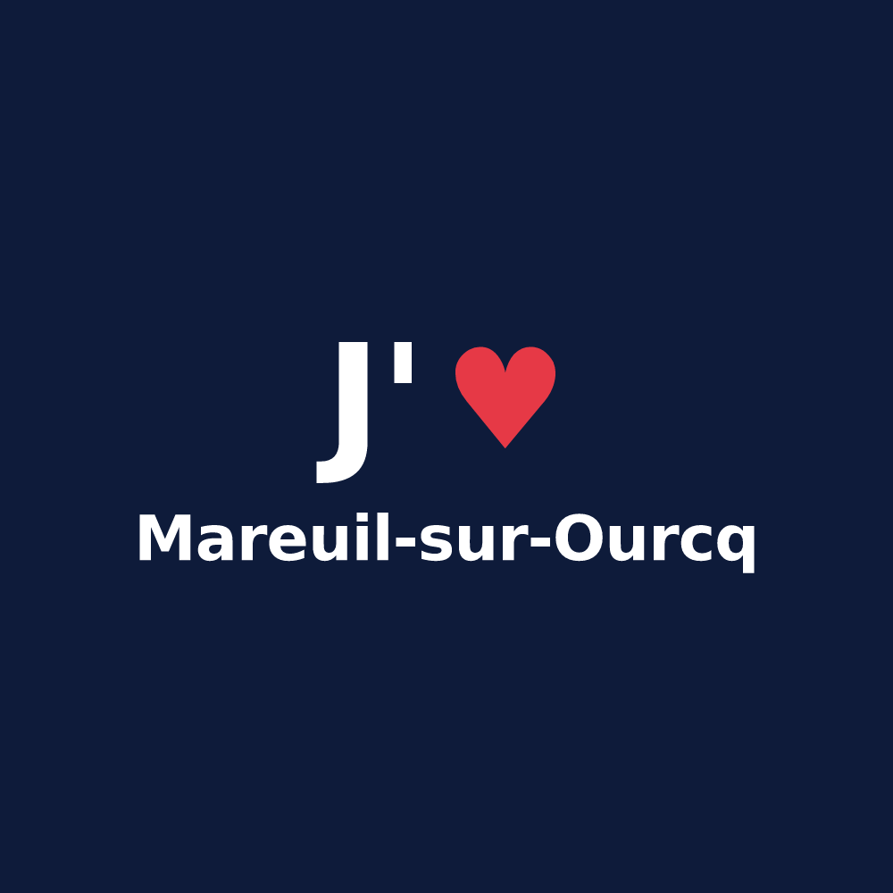 T-shirt personnalisé Mareuil-sur-Ourcq — design J'aime Mareuil-sur-Ourcq