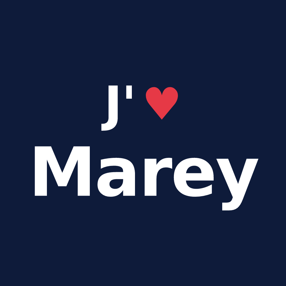 T-shirt personnalisé Marey — design J'aime Marey