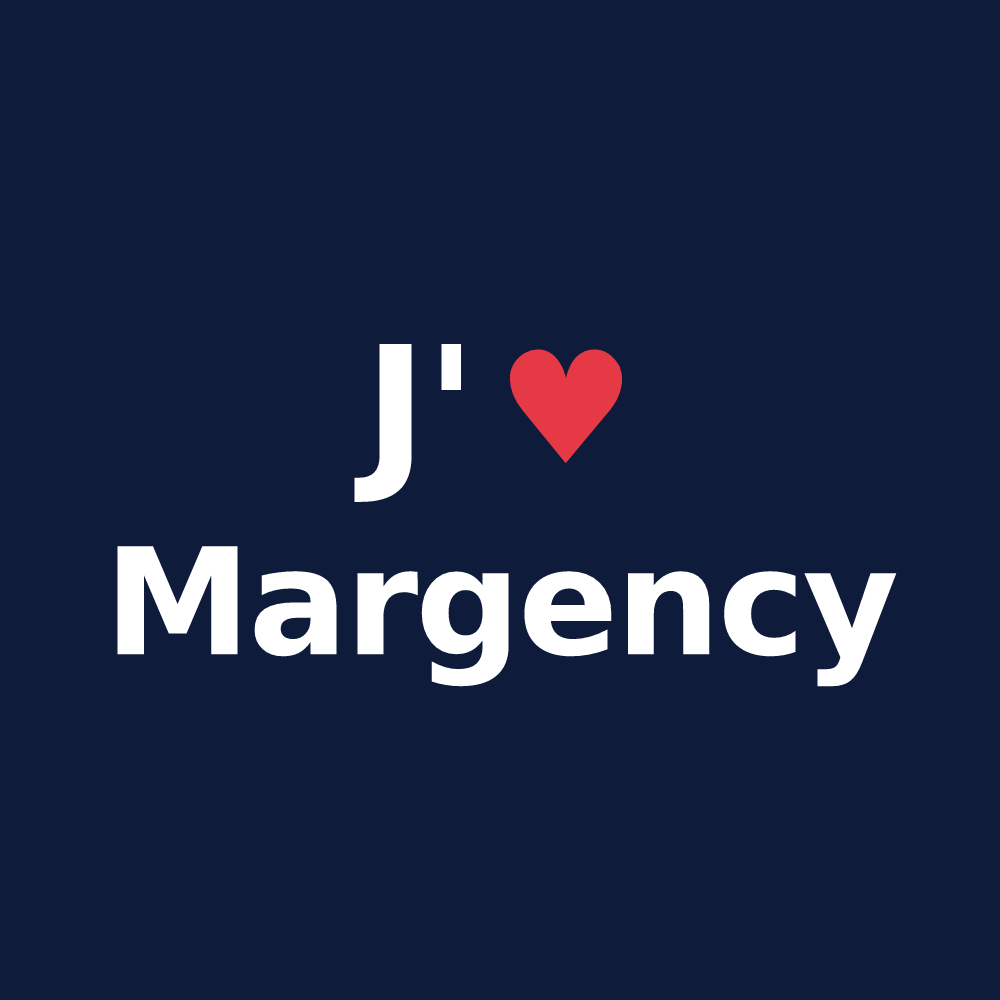 T-shirt personnalisé Margency — design J'aime Margency