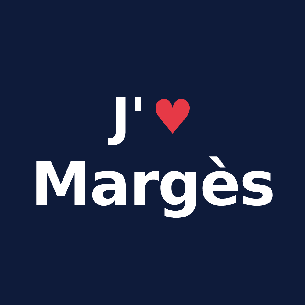 T-shirt personnalisé Margès — design J'aime Margès