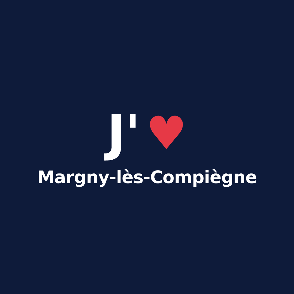 T-shirt personnalisé Margny-lès-Compiègne — design J'aime Margny-lès-Compiègne