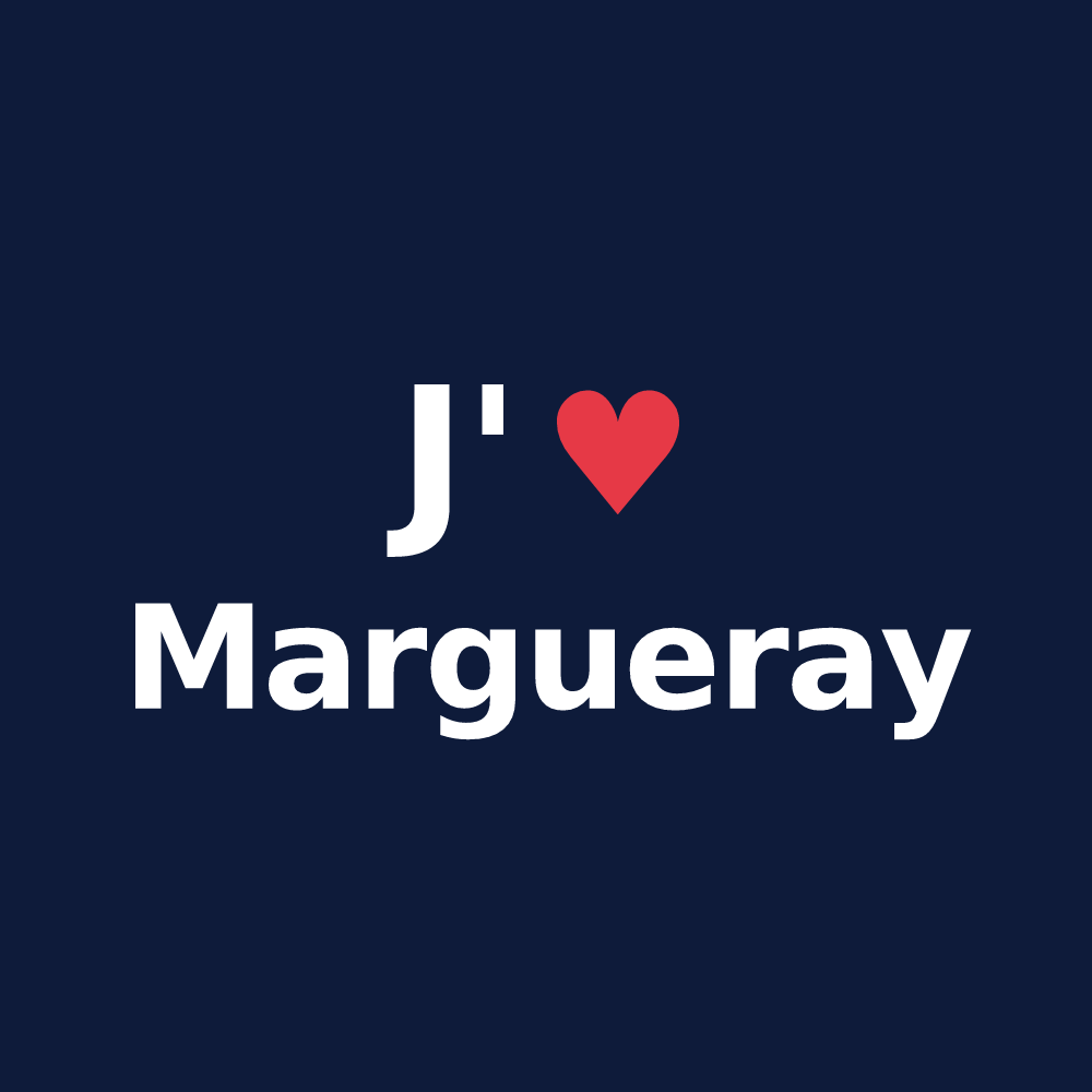 T-shirt personnalisé Margueray — design J'aime Margueray