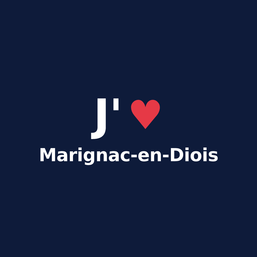 T-shirt personnalisé Marignac-en-Diois — design J'aime Marignac-en-Diois