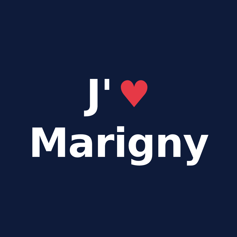 T-shirt personnalisé Marigny — design J'aime Marigny