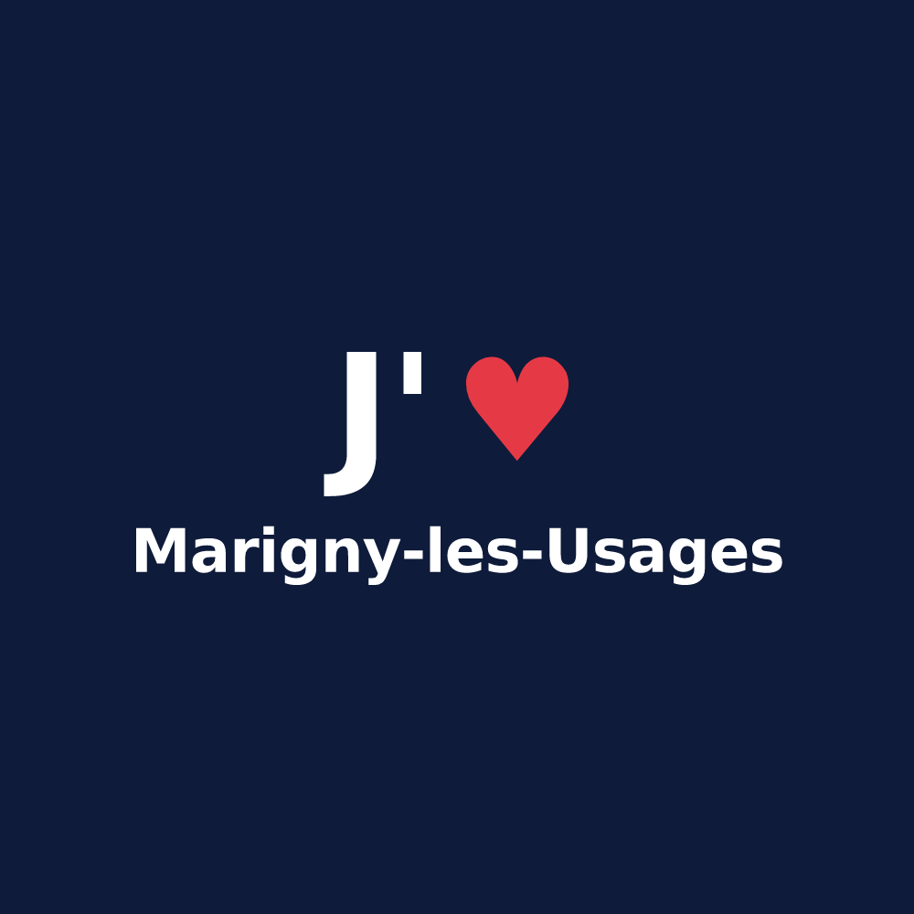 T-shirt personnalisé Marigny-les-Usages — design J'aime Marigny-les-Usages